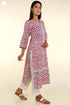 Cambric Cotton Kurta and Kota Doria Dupatta In Floral Block Print