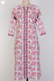 Cambric Cotton Kurta and Kota Doria Dupatta In Floral Block Print