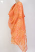 Cambric Cotton Kurta and Kota Doria Dupatta In Orange Floral Block Print