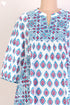 Cambric Cotton Kurta and Kota Doria Dupatta In GraphicBlock Print