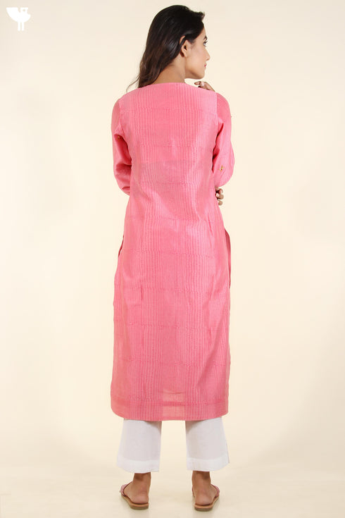 Chanderi Silk Kurta With Dupatta WithGota Patti Embroidery