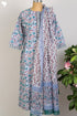 Cotton Cambric Dress/Dupatta Set in Emerald Lotus Block Print