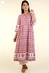 Cambric Cotton Kurta And Kota Dupatta Set In Graphic Block Print