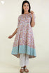 Cambric Cotton Kurta And Kota Dupatta Set In Graphic Block Print
