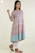 Cambric Cotton Kurta And Kota Dupatta Set In Graphic Block Print