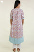 Cambric Cotton Kurta And Kota Dupatta Set In Graphic Block Print