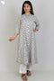 Cambric Cotton Kurta And Kota Dupatta Set In Graphic Block Print