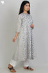 Cambric Cotton Kurta And Kota Dupatta Set In Graphic Block Print