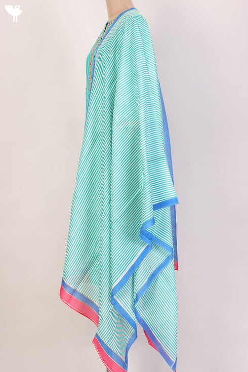 Chanderi Silk Shibori Kurta And Dupatta With Gota Patti Embroidery