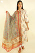 Cambric Cotton Kurta With Kota Dupatta In Floral Block Print