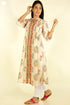 Cambric Cotton Kurta With Kota Dupatta In Floral Block Print
