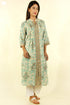 Terry Voile Kurta With Chiffon Dupatta In Floral Block Print