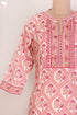 Chanderi Silk Kurta With Dupatta In Floral Block Print