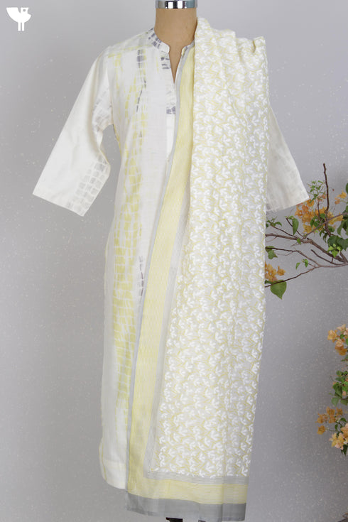 Chanderi Silk Kurta And Dupatta With Shibori