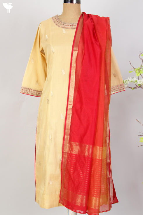 Banarasi Brocade Kurta With Maheshwari Silk Dupatta