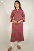 Viscose Kurta And Cotton Silk Dupatta Set in Graphic Block Print
