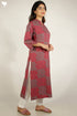 Viscose Kurta And Cotton Silk Dupatta Set in Graphic Block Print