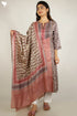 Tussar Silk Kurta And Dupatta Set In Floral Block Print