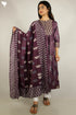 Tussar Silk Kurta With Cotton Silk Dupatta in Floral Block Print