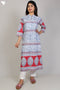 Bizzy Lizzy Kurta With Kota Doria Dupatta in Graphic Block Print