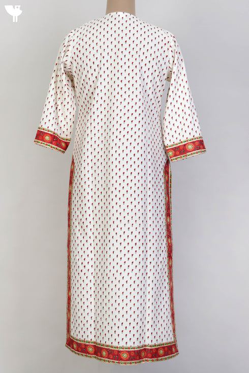Bizzy Lizzy Kurta With Kota Doria Dupatta Set in Floral Block Print