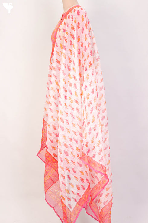 Bizzy Lizzy Kurta With Kota Doria Dupatta Set in Graphic Block Print