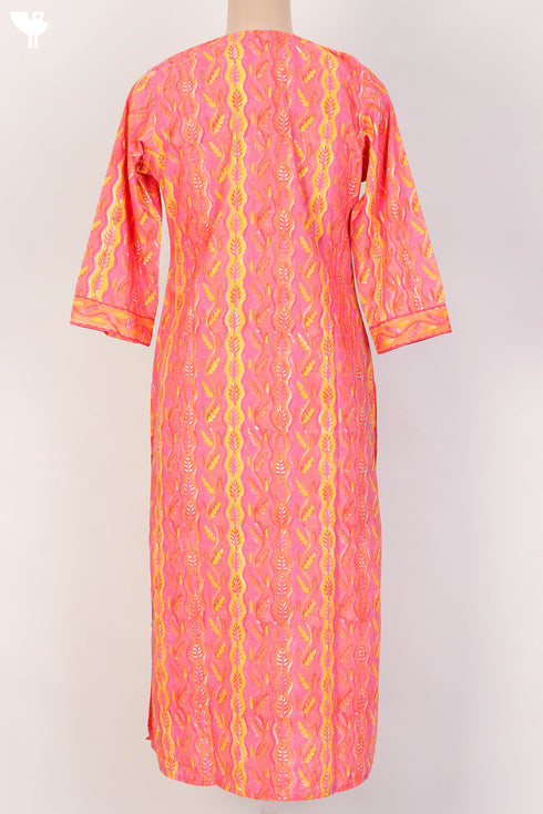 Bizzy Lizzy Kurta With Kota Doria Dupatta Set in Graphic Block Print
