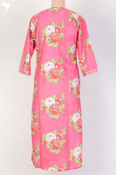 Bizzy Lizzy Kurta With Kota Doria Dupatta Set in Floral Block Print