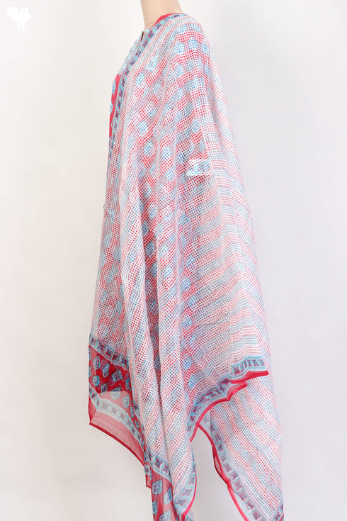 Bizzy Lizzy Kurta With Kota Doria Dupatta Set in GraphicBlock Print