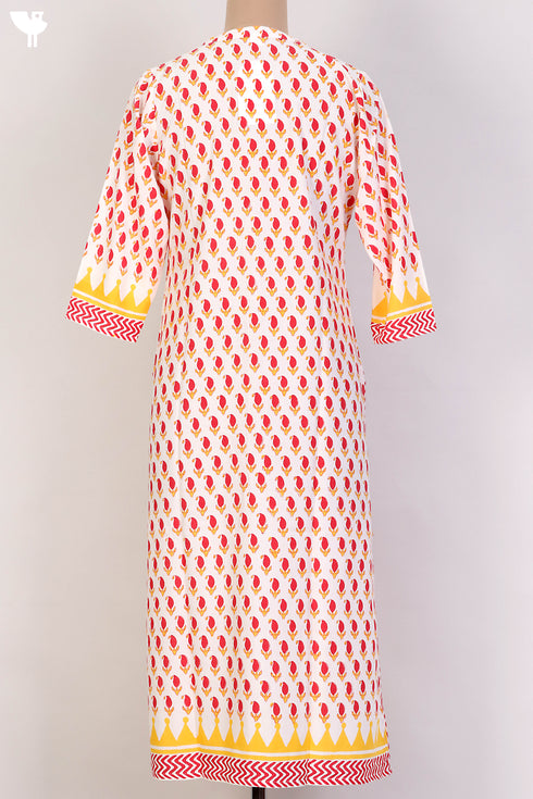 Bizzy Lizzy Kurta With Kota Doria Dupatta Set in PaisleyBlock Print