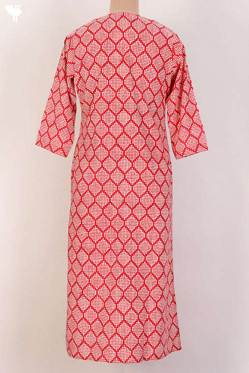 Bizzy Lizzy Kurta With Kota Doria Dupatta Set in Graphic Block Print