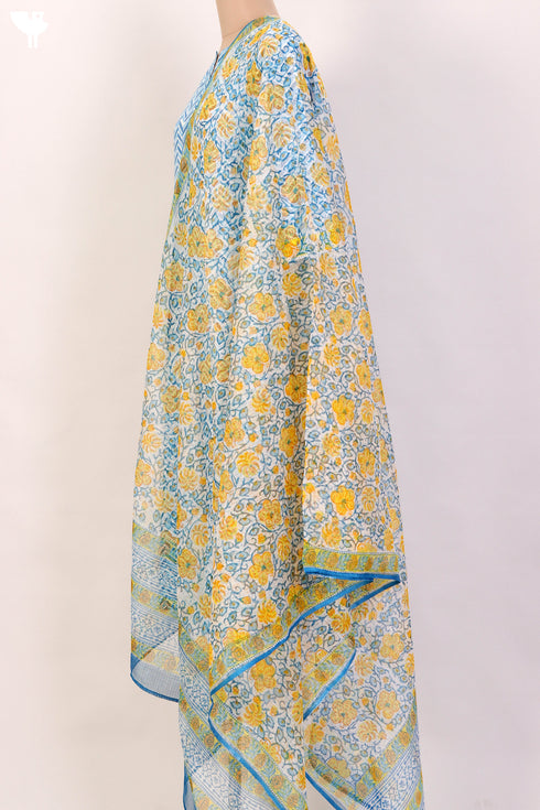 Bizzy Lizzy Kurta With Kota Doria Dupatta Set in Block Print