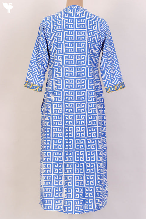 Bizzy Lizzy Kurta With Kota Doria Dupatta Set in GraphicBlock Print