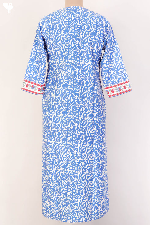 Bizzy Lizzy Kurta With Kota Doria Dupatta Set in Floral Block Print