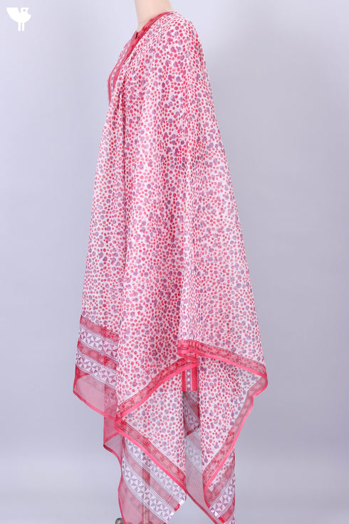 Bizzy Lizzy Kurta With Kota Doria Dupatta Set in Graphic Block Print