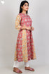 Terry Voile Kurta And Kota Dupatta Set In Floral Block Print