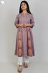 Terry Voile Kurta And Kota Dupatta Set In Graphic Block Print