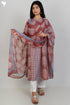 Terry Voile Kurta And Kota Dupatta Set In Graphic Block Print