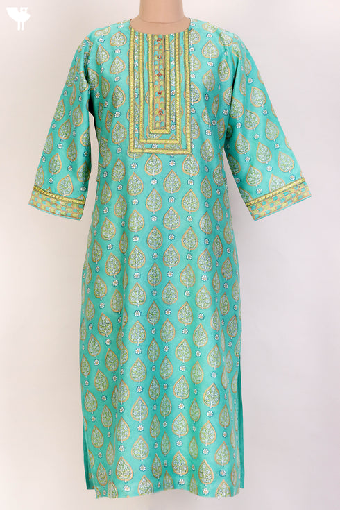 Chanderi Silk Kurta And Dupatta With Gota Patti Embroidery