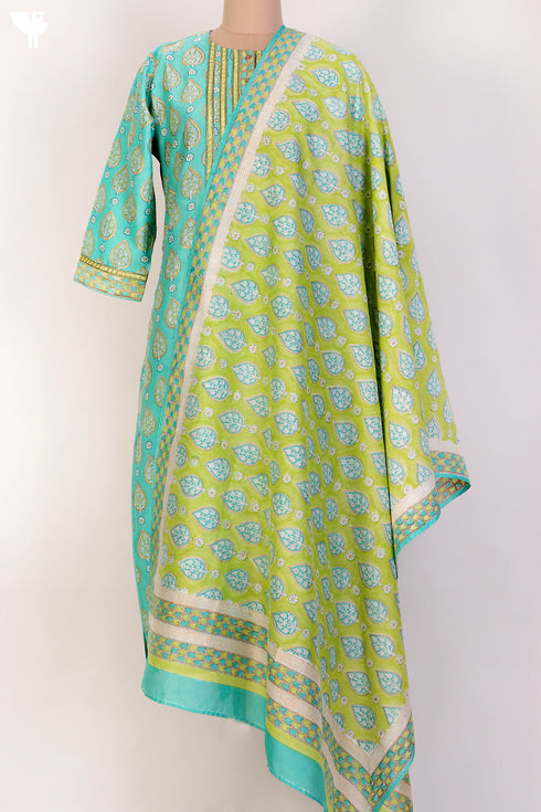 Chanderi Silk Kurta And Dupatta With Gota Patti Embroidery