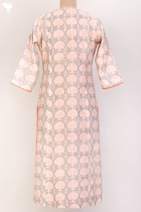 Chanderi Silk Kurta And Dupatta With Gota Patti Embroidery