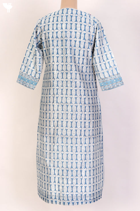 Chanderi Silk Kurta And Dupatta With Mirror Work Embroidery