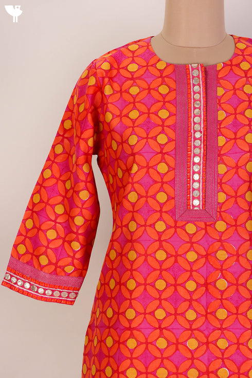 Chanderi Silk Kurta And Dupatta Set With Embroidery