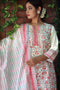 Chanderi Silk Kurta And Dupatta With Floral Block Print