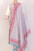 Chanderi Silk Kurta And Dupatta With Floral Block Print