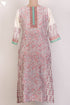 Chanderi Silk Kurta and Dupatta In Floral Block Print with Embroidery