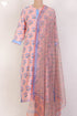 Slub Rayon Kurta With Chiffon Dupatta In Floral Block Print
