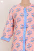 Slub Rayon Kurta With Chiffon Dupatta In Floral Block Print