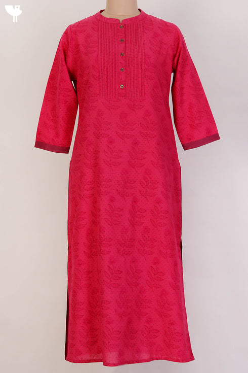 Khaadi Cotton Kurta With Kota Doria Dupatta With Block Print