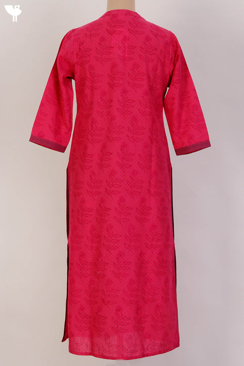 Khaadi Cotton Kurta With Kota Doria Dupatta With Block Print